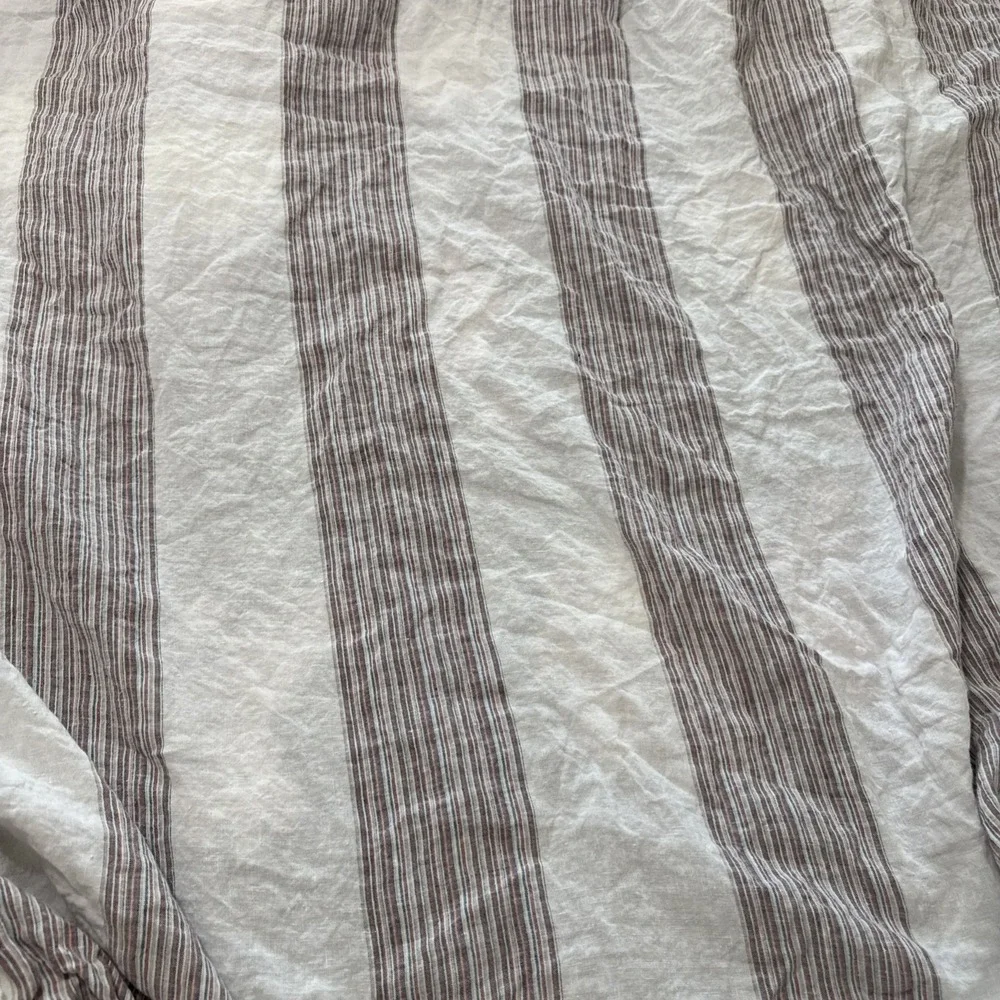 100% Linen Fitted Sheet Only King Piu Belle Stripes 76x80 With 15